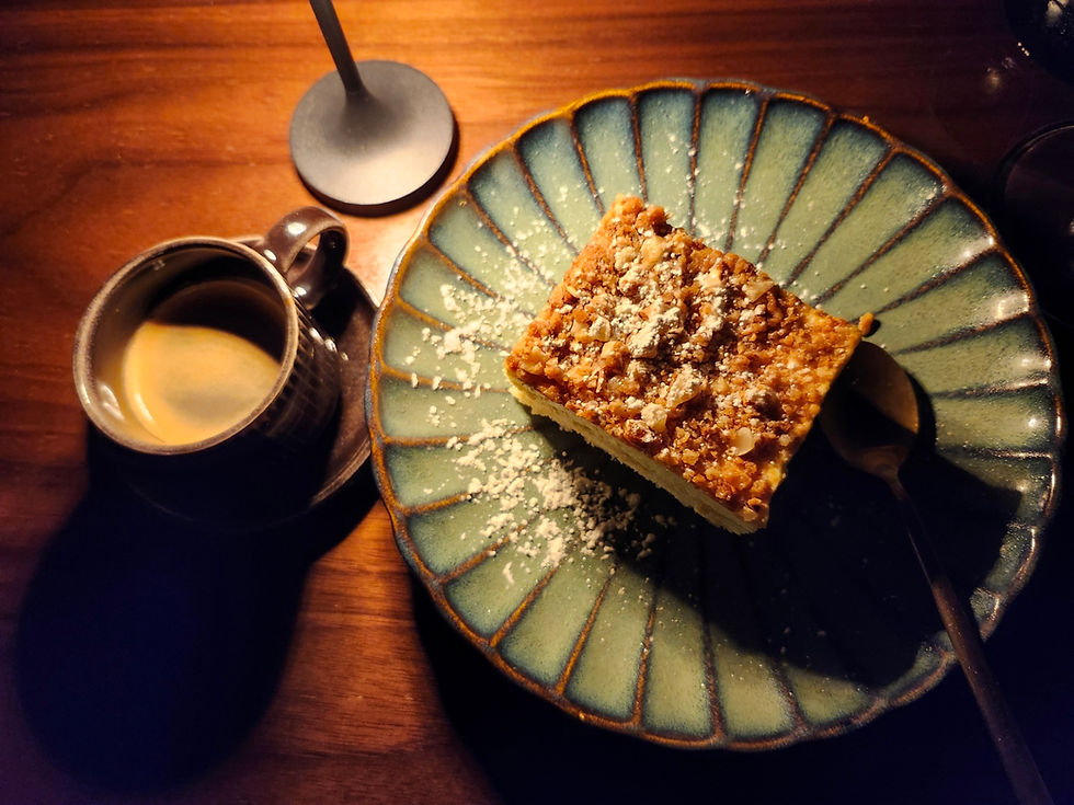 Review Delicious Almond Cake at V Modern Nashville