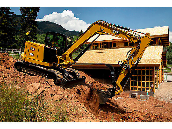 Miniaturbild: Minibagger Caterpillar 308 CR gebraucht mit 17 Betriebsstunden, kompakte 8-Tonnen-Maschine in nahezu neuwertigem Zustand