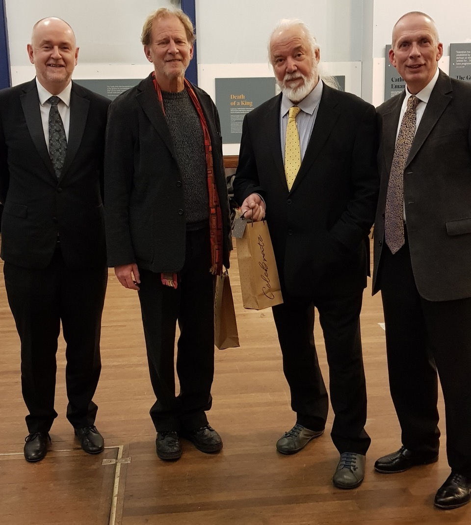 Left to right: Andrew Wilson (organ); James Wilby (actor); Sir John Tomlinson (Bass); Nick Houghton (Conductor)