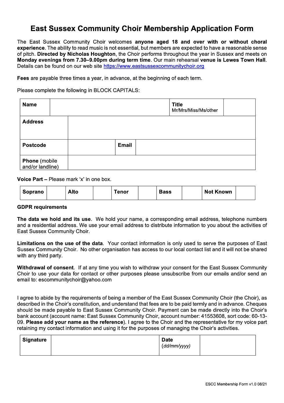 Membership Application Form