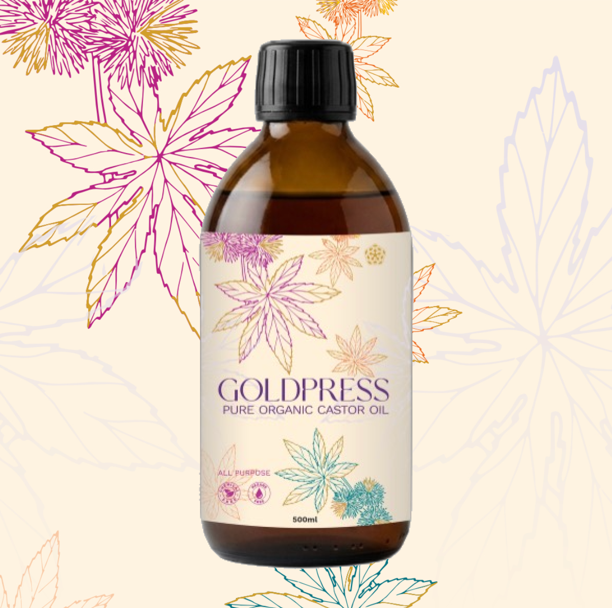 The Head-to-Toe Reserve - GOLDPRESS™ 100% Pure Organic Castor Oil - 500ml