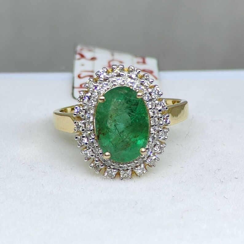 Vintage Natural Emerald Ring - 14KYGR028