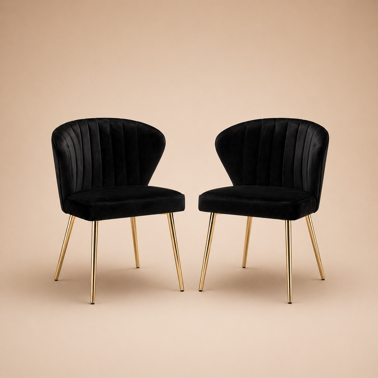 Riley Black Velvet Chairs