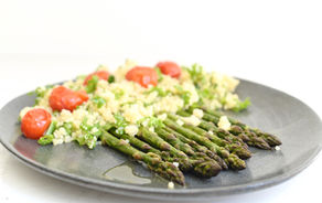 Asperges rôties & quinoa au citron