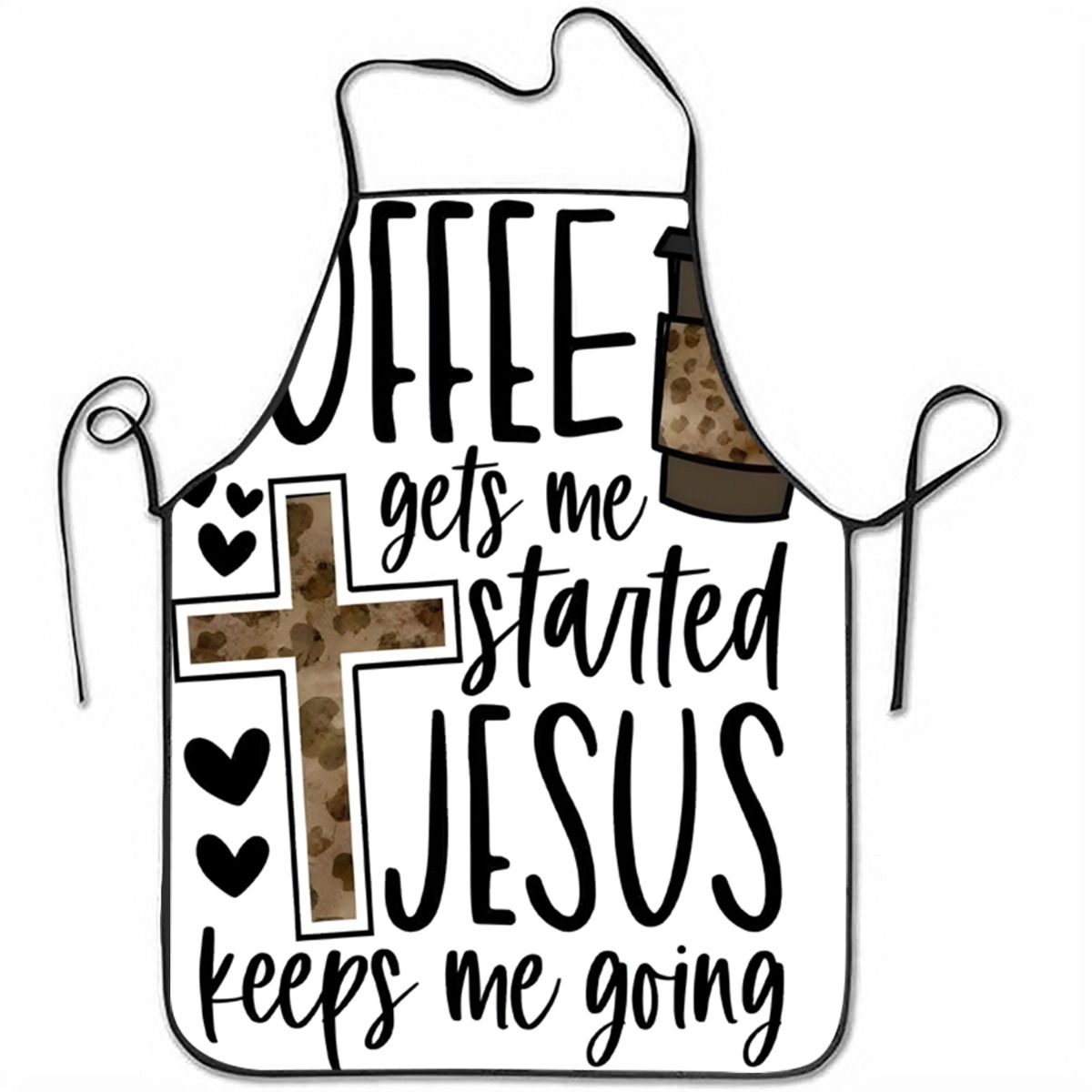 1pc Christian Faith Apron - " Keeps Me Going" Bible Verse Design, Sleeveless Pol