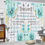 Thumbnail: 2pcs Verse Curtains with Trust in the Lord Scripture (Psalm 23) - Turquoise Blue