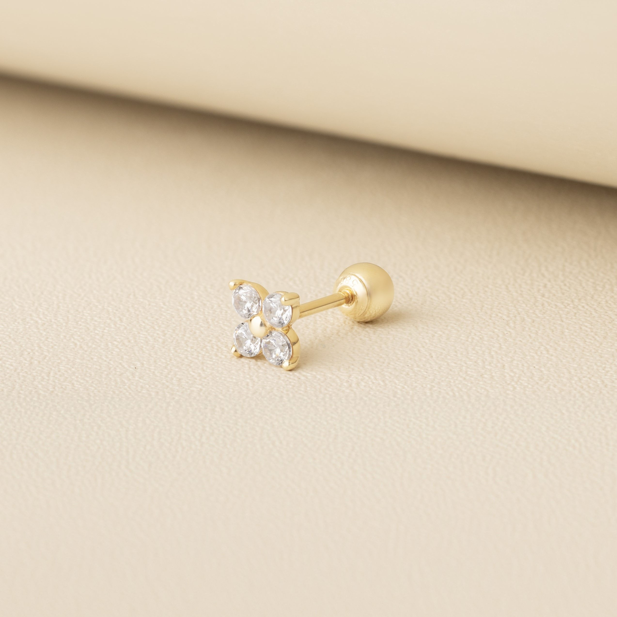14K (58.5%) SOLID GOLD LILAC FLOWER PIERCING