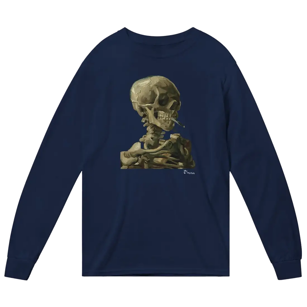 Thumbnail: Van Gogh Skull of a Skeleton With Burning Cigarette 1886 Long Sleeve Shirt