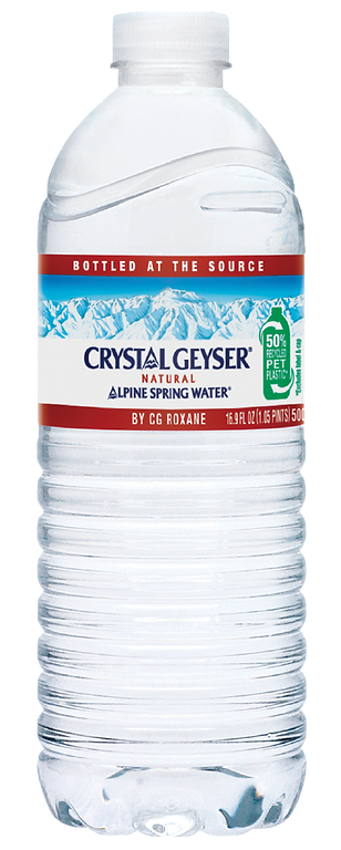 Crystal Geyser Alpine Spring Water bottle image from the official Crystal Geyser Our Water page