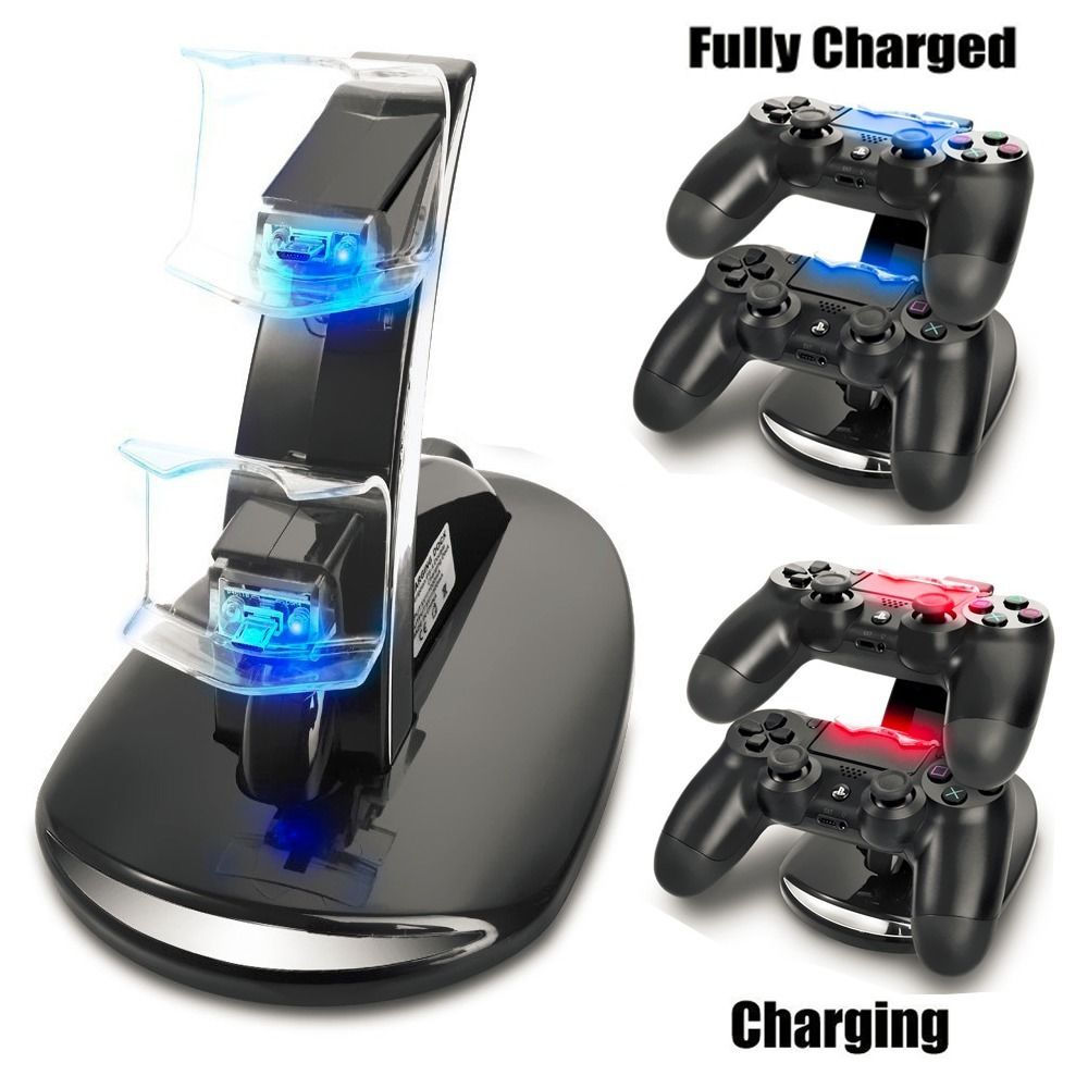Dual USB Charger LED Station Dock Fast Charging Stand For Sony PS4 Controller