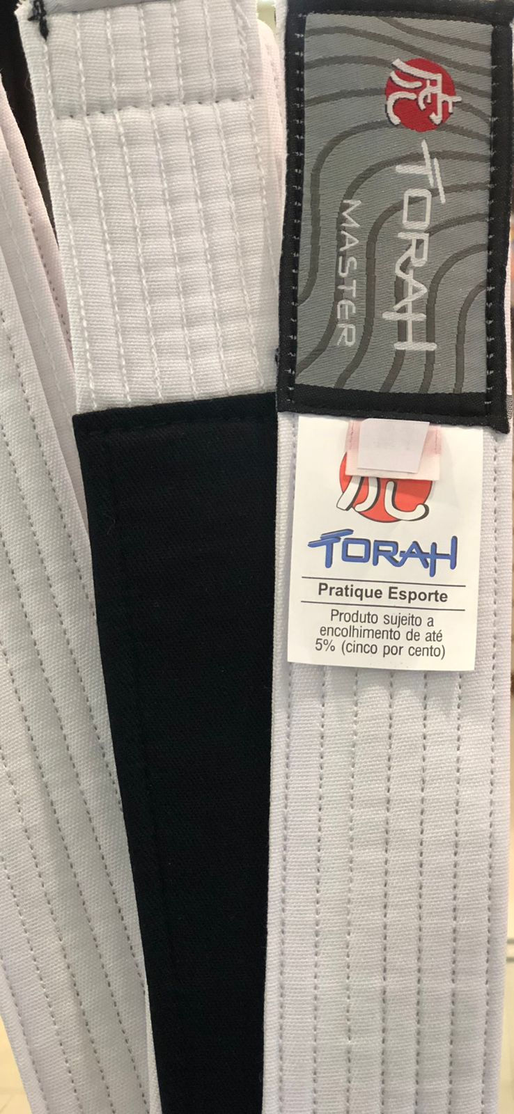 Faixa Branca com ponta preta Adulto e Infantil