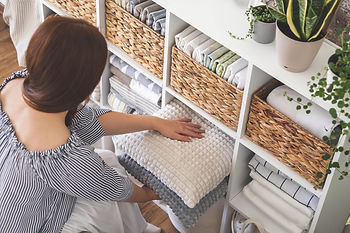 Well decluttered and beautifully organized linen closet
