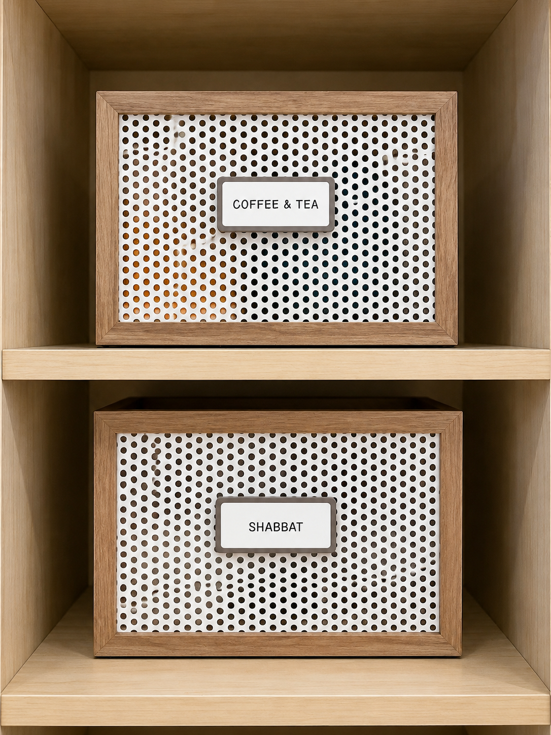 Storage bins with labels, Cherry Hill NJ