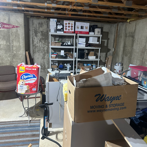 Organized basement gym after decluttering in Middlesex County, New Jersey