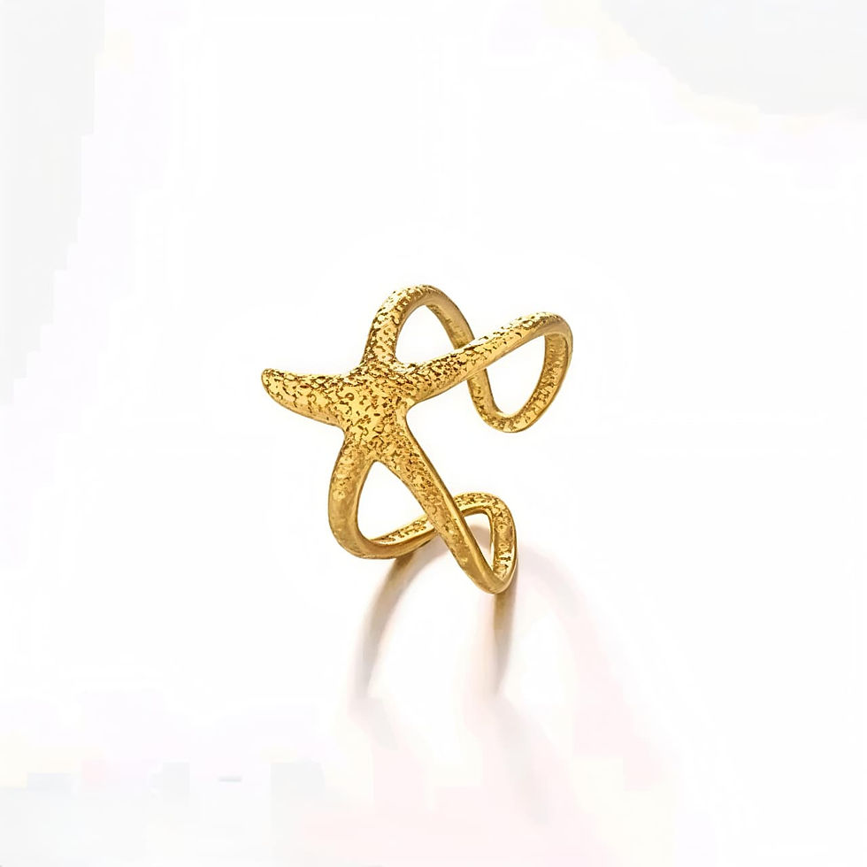 Gold starfish ring