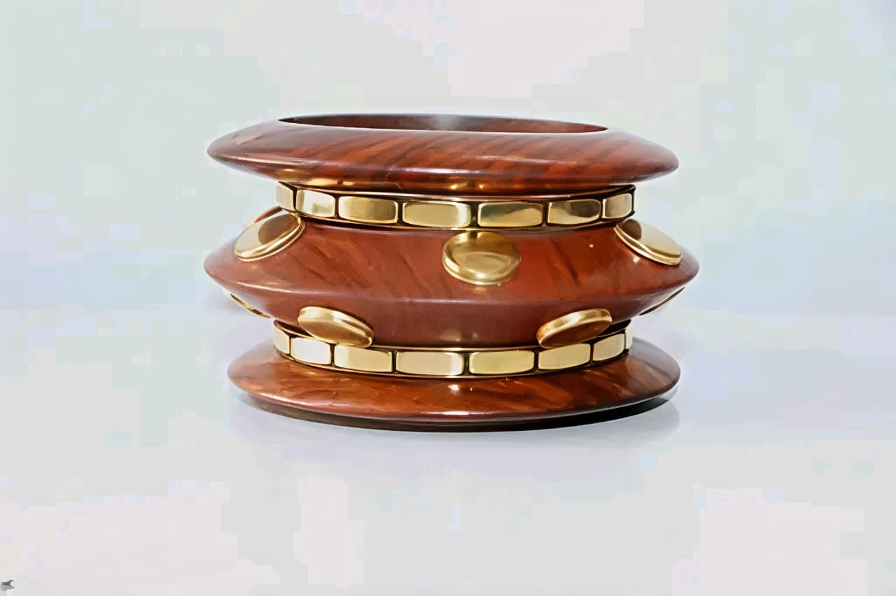 Polished wood decor with gold accents