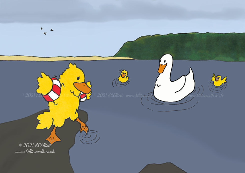 A duckling in armbands Greeting Card