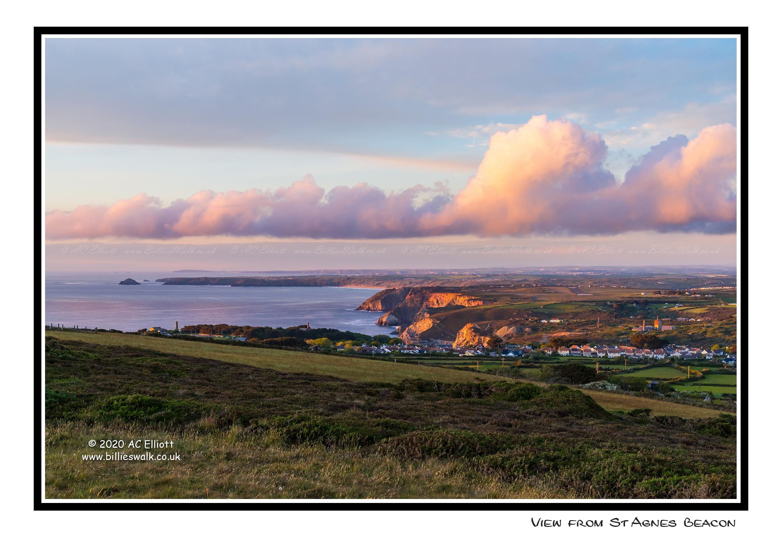 Sunset view from St Agnes Beacon Greeting Card