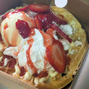 Strawberry and cream waffle