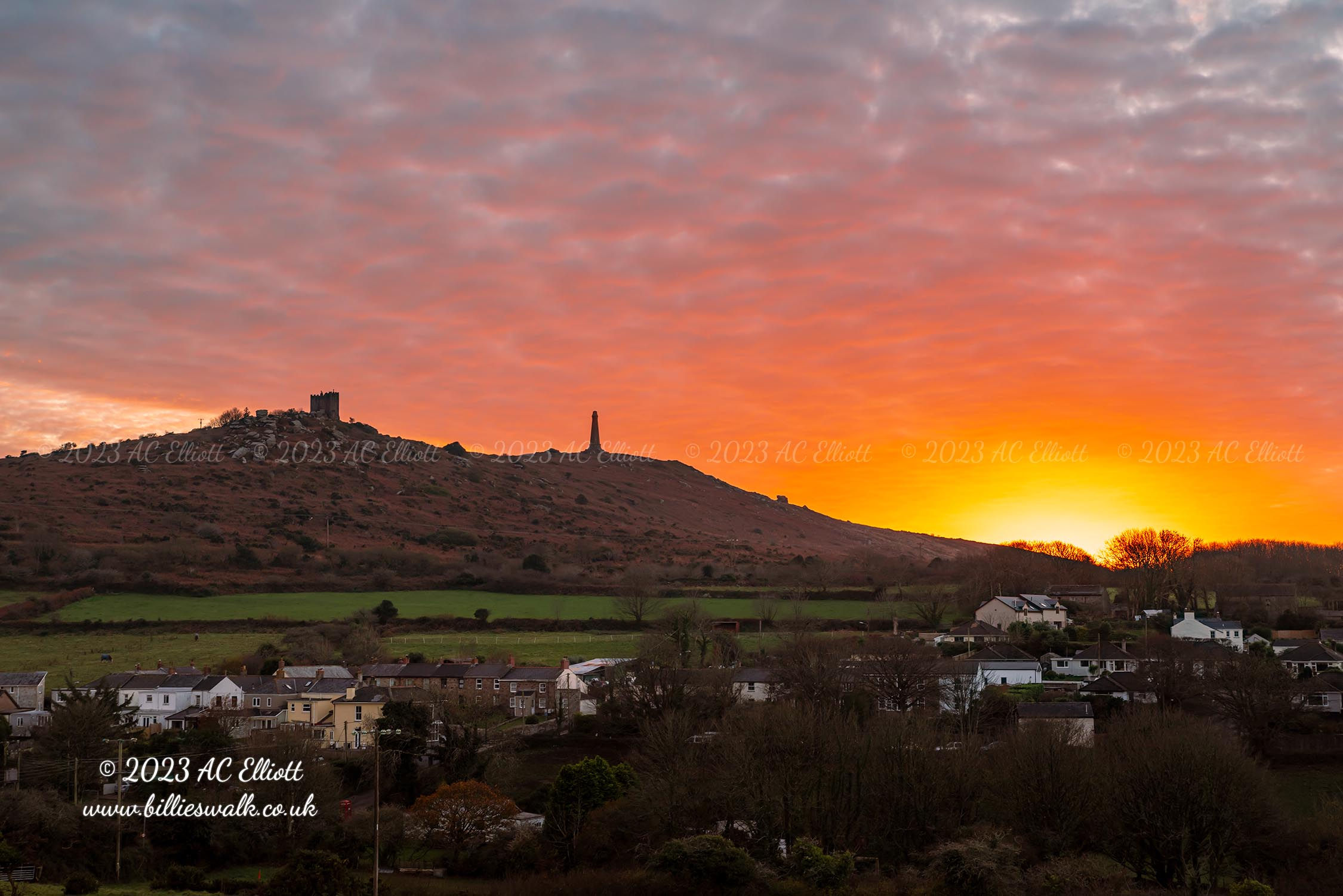 Carn Brea sunset