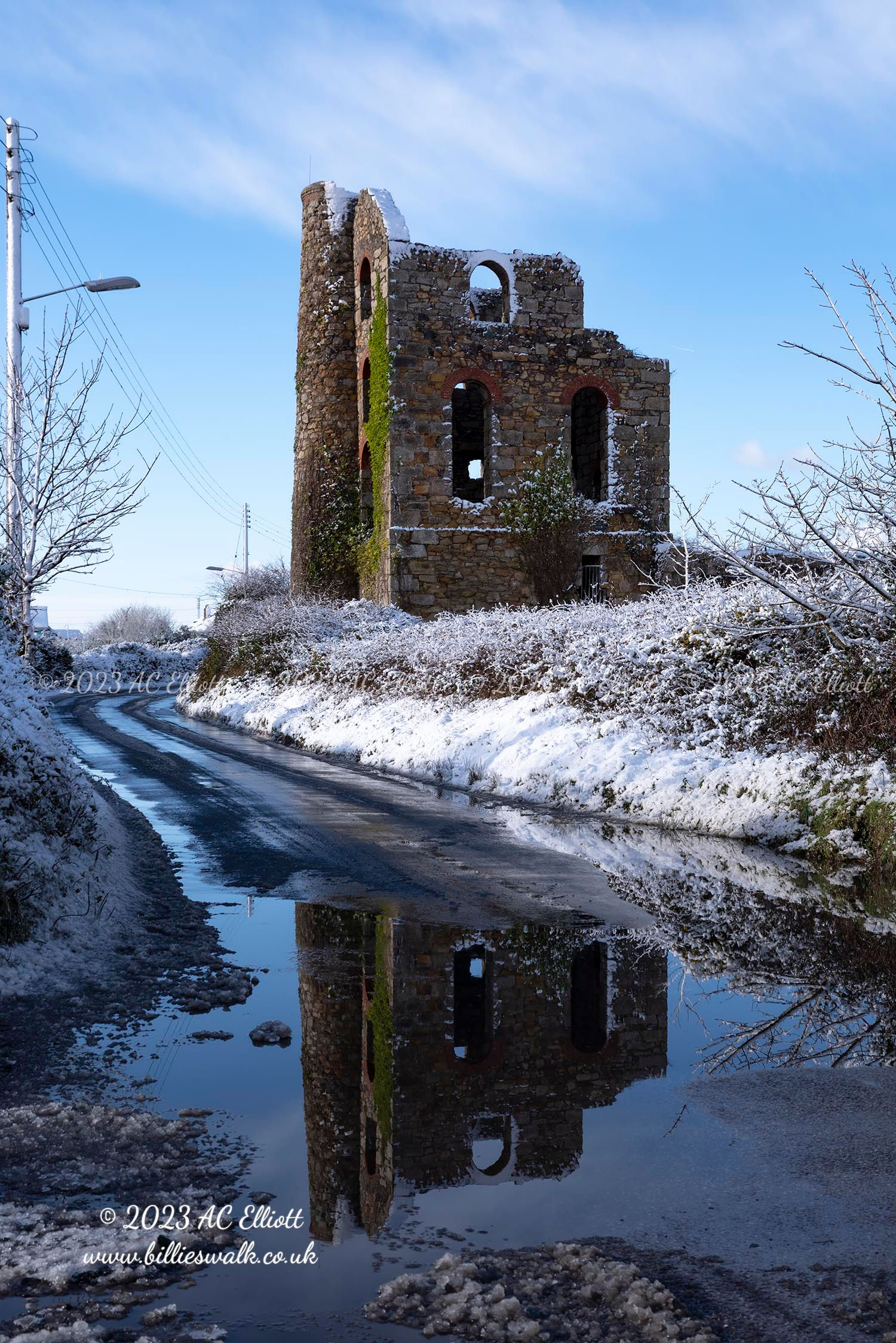 Cornish Mine in the snow