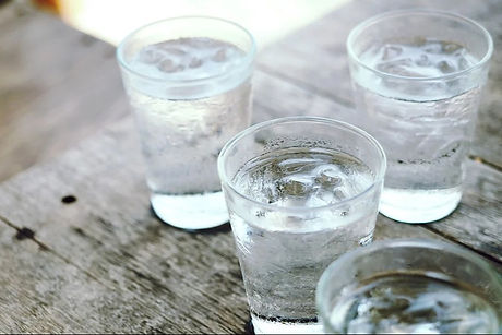Glasses of water on a table