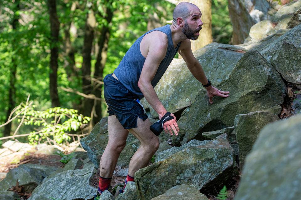 Individual climbing rocks