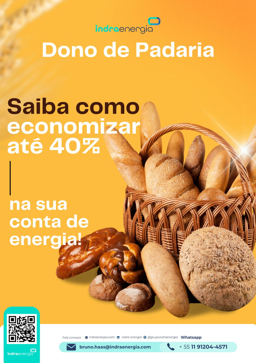 Quer economizar na sua conta de energia para a sua Padaria?