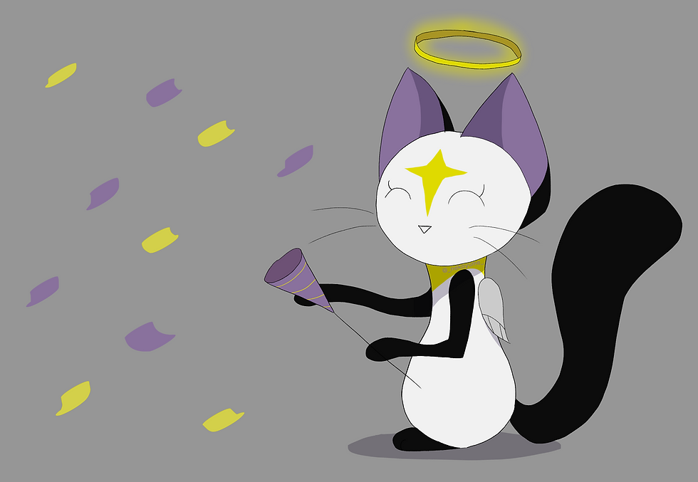 Angel Cat Popping a Party Popper