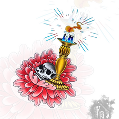 lisboa neotraditional candle colours skull