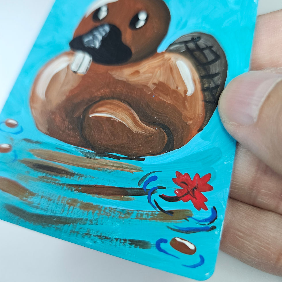 Thumbnail: ACEO Collectible - Beaver Toilet Duck
