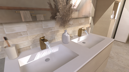 3D 2025-2-006 ( vu sur l'évier robinet cascade avec eau qui coule)
