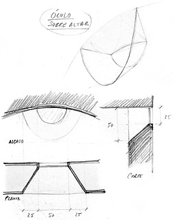 small opening above altar