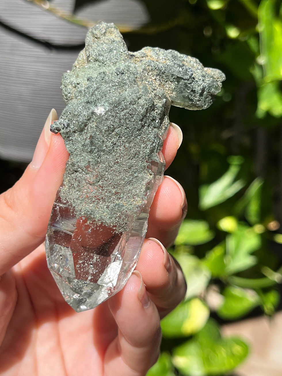 Thumbnail: Icy Himalayan Quartz Point with Chlorite