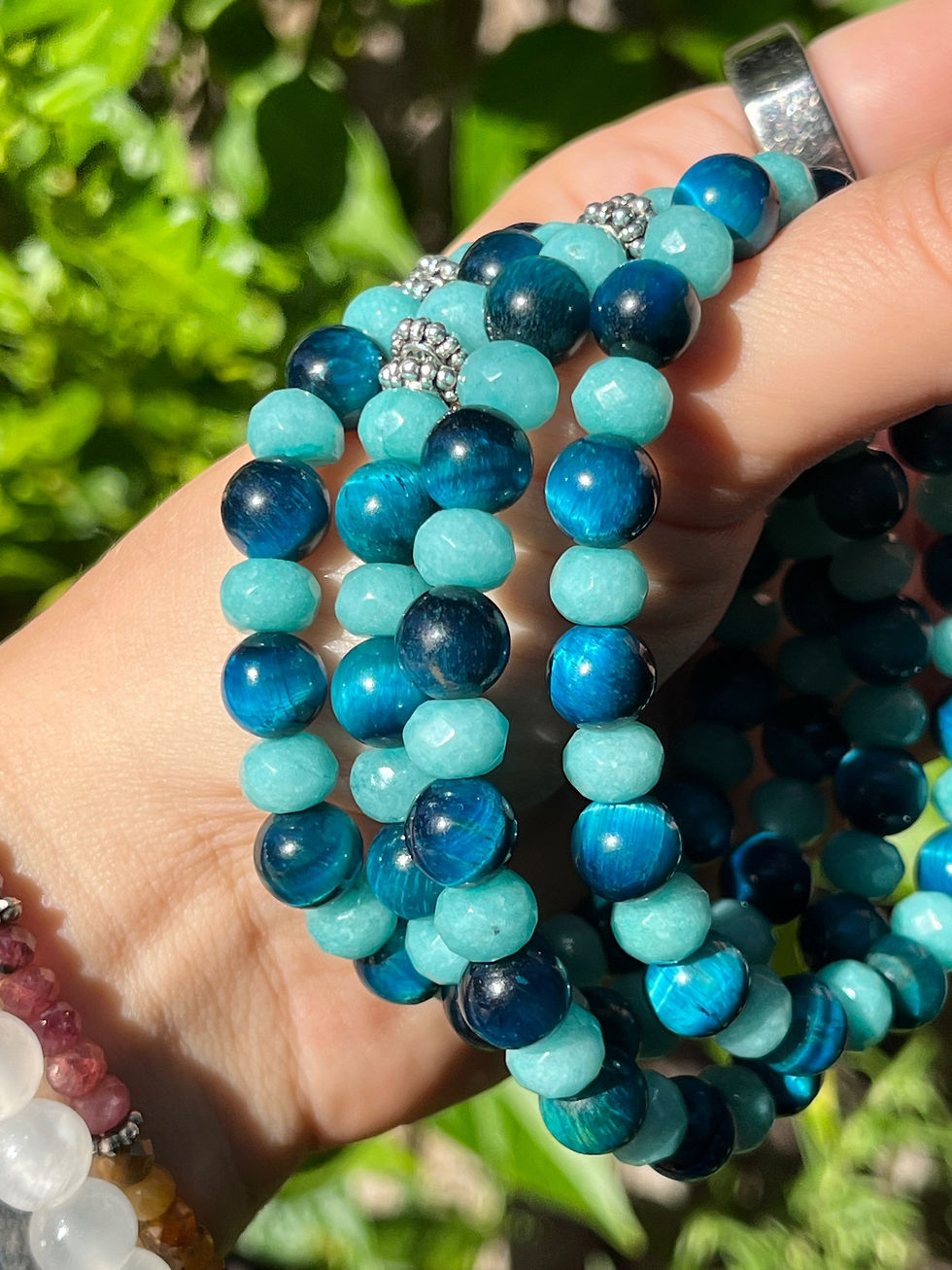 Thumbnail: Faceted Amazonite + Blue Tiger’s Eye