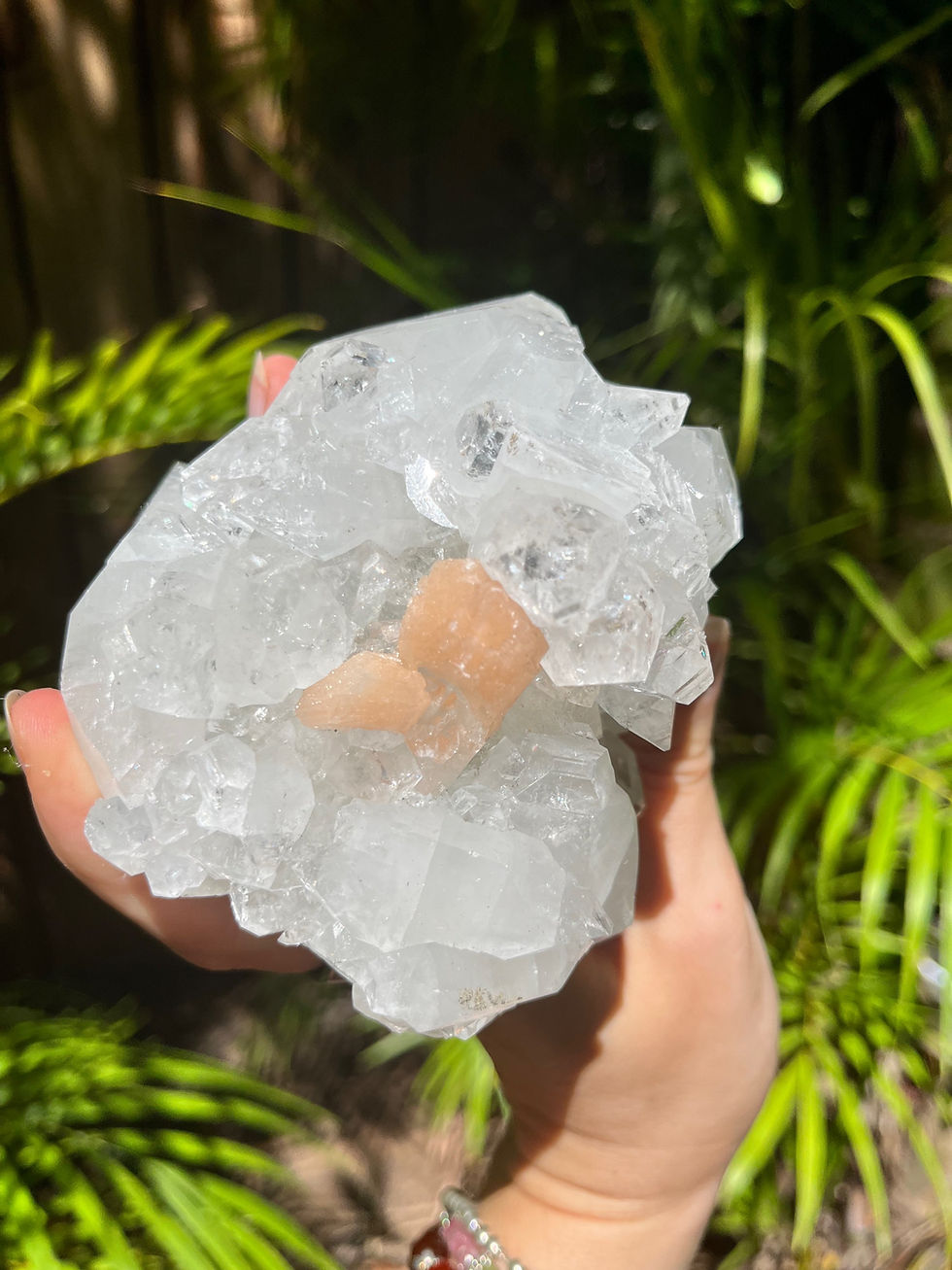 Thumbnail: Stunning Apophyllite and Stilbite Cluster