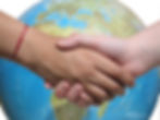 Hands Shaking Globe