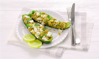 Gevulde courgettes met couscous en amandelen
