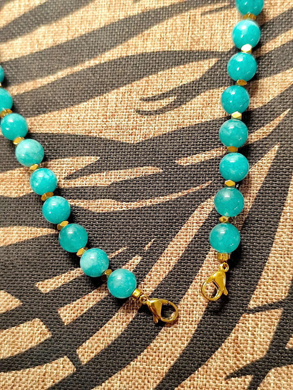 Miniature : Collier LOCKET CALCÉDOINE BLEUE 8 MM