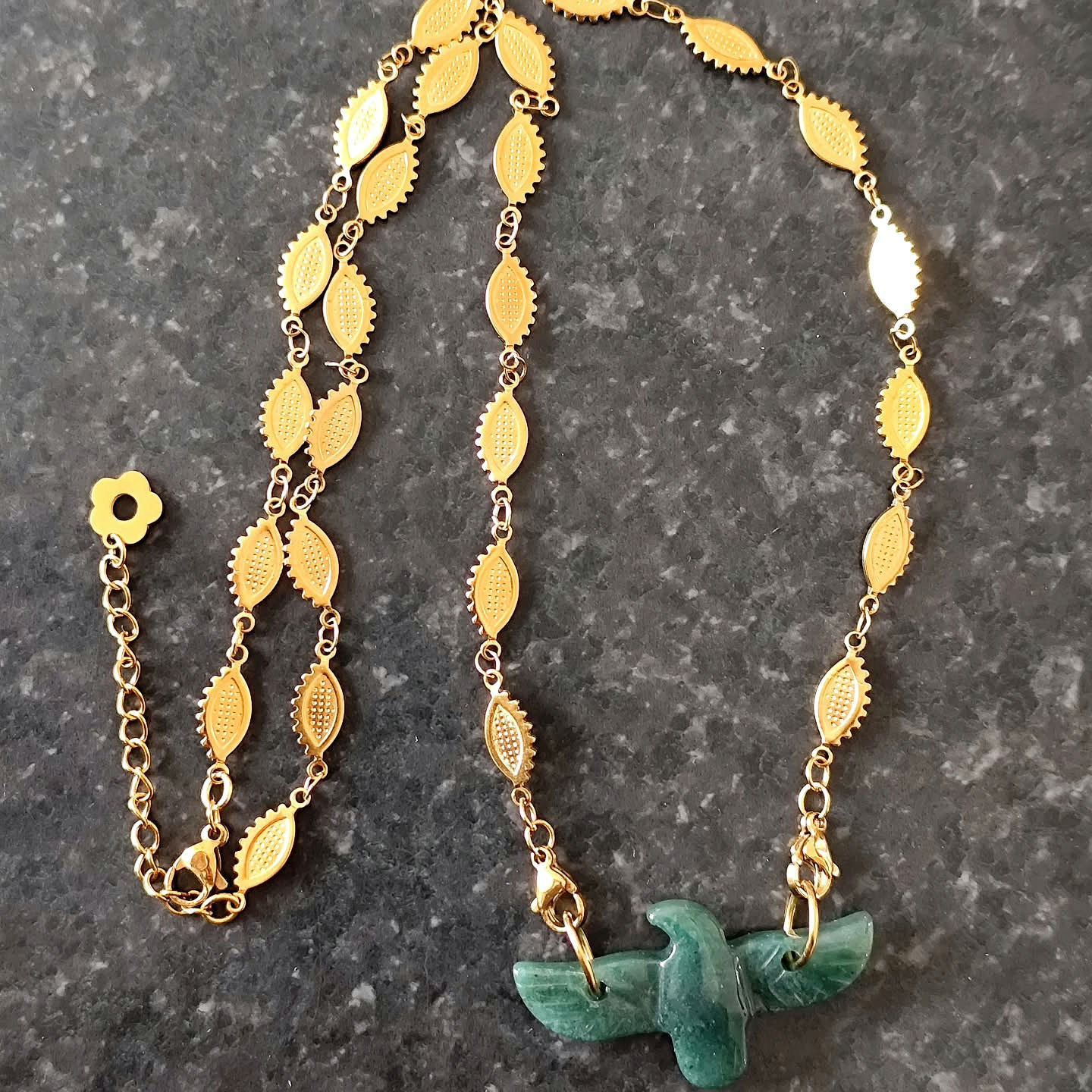 Collier LOCKET NAVETTE PHÉNIX VERT