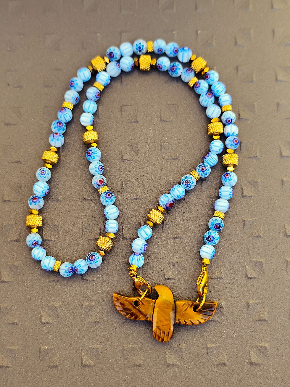Miniature : Collier LOCKET MILLEFLORI BLUE & GOLD