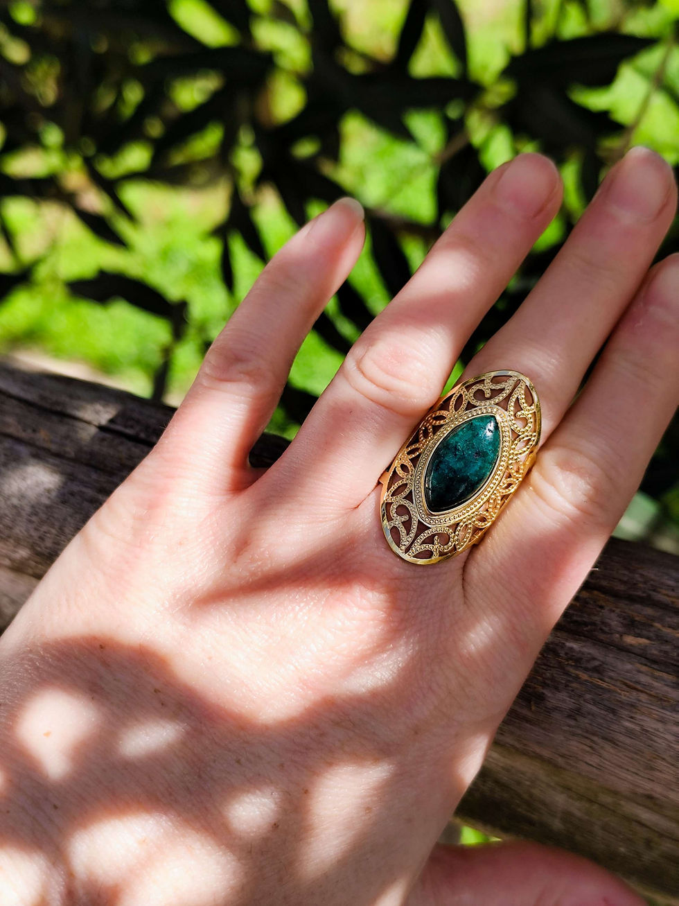 Miniature : Bague acier inoxydable et rubis zoisite 