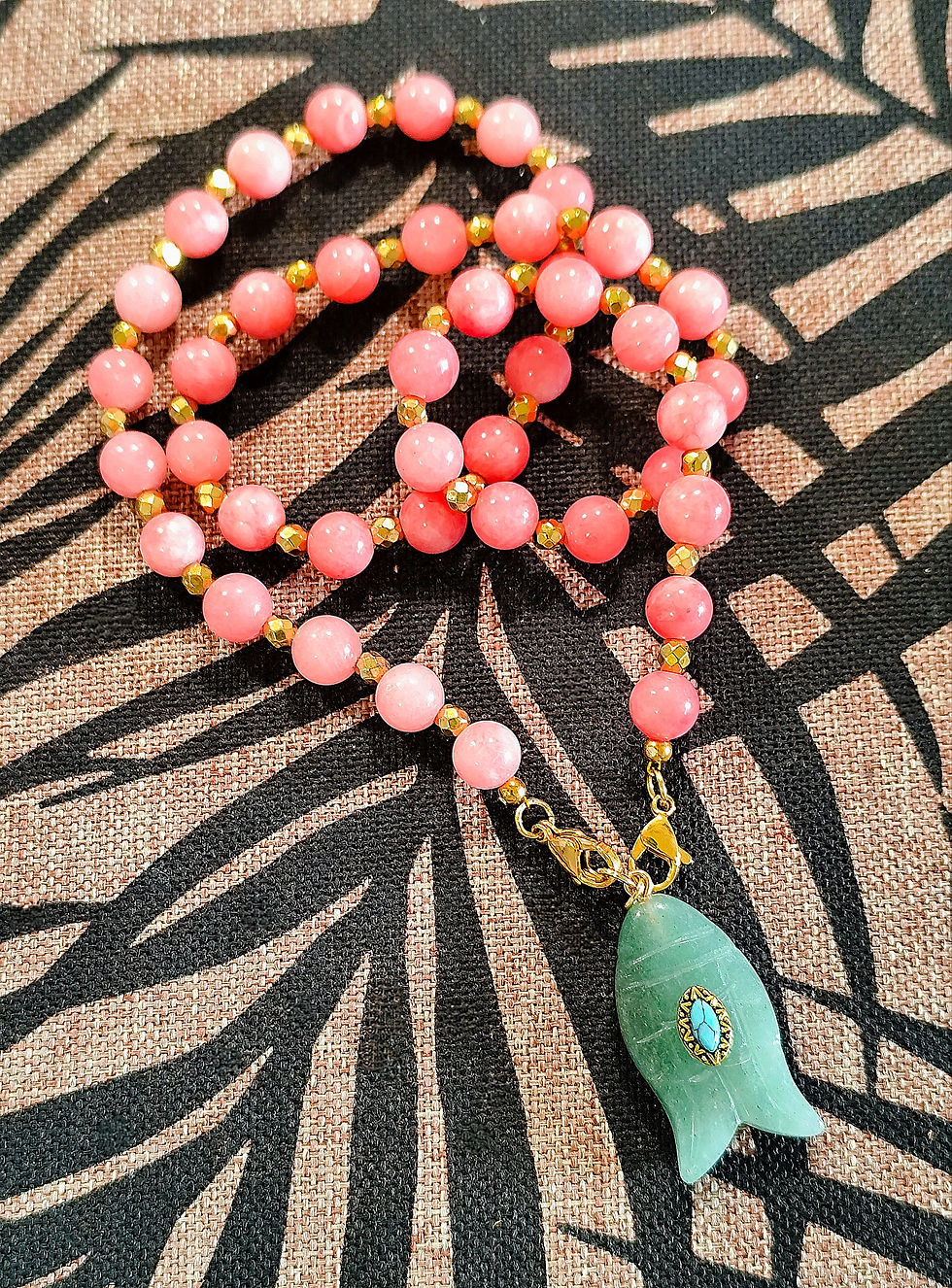 Collier LOCKET FISH AVENTURINE