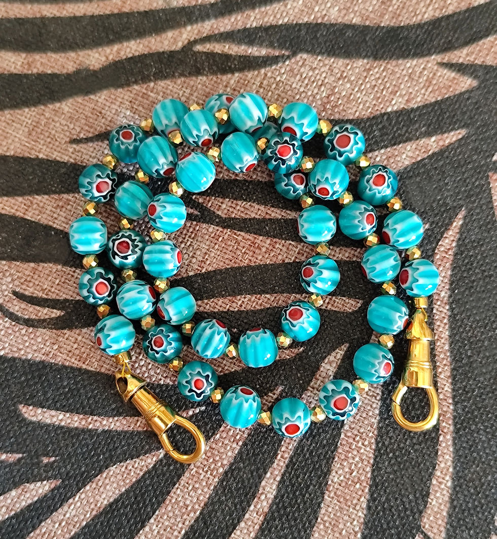 Collier LOCKET CROCHETS BLEU