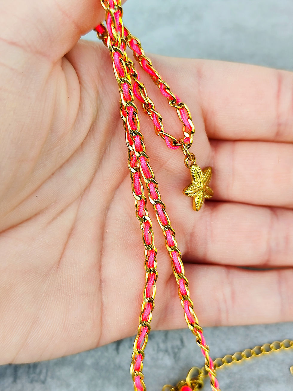 Miniature : Collier FUSHIA ÉTOILE 