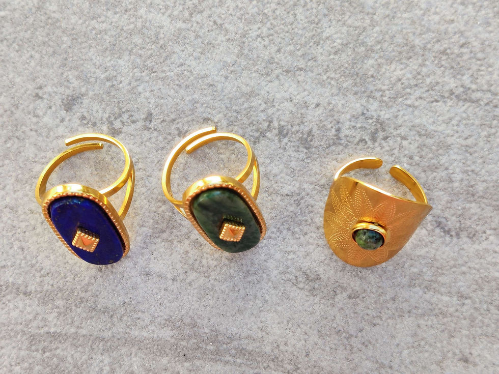 Miniature : Bagues ajustables pierre naturelle 