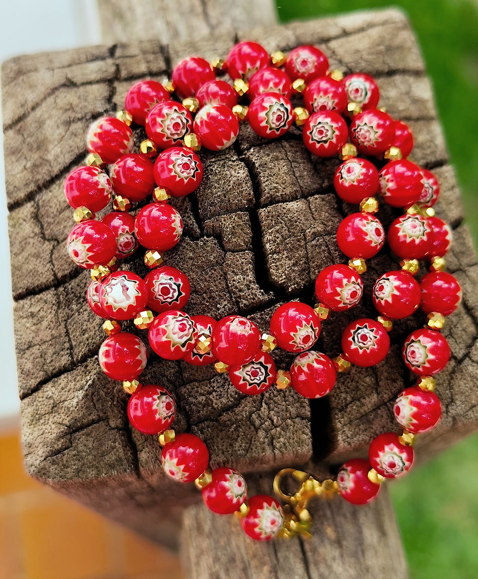 Miniature : Collier LOCKET MILLEFLORI 3 T RED