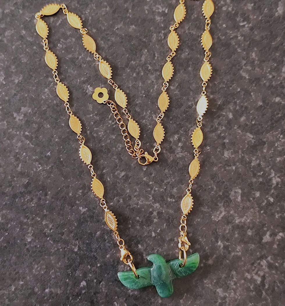Miniature : Collier LOCKET NAVETTE PHÉNIX VERT