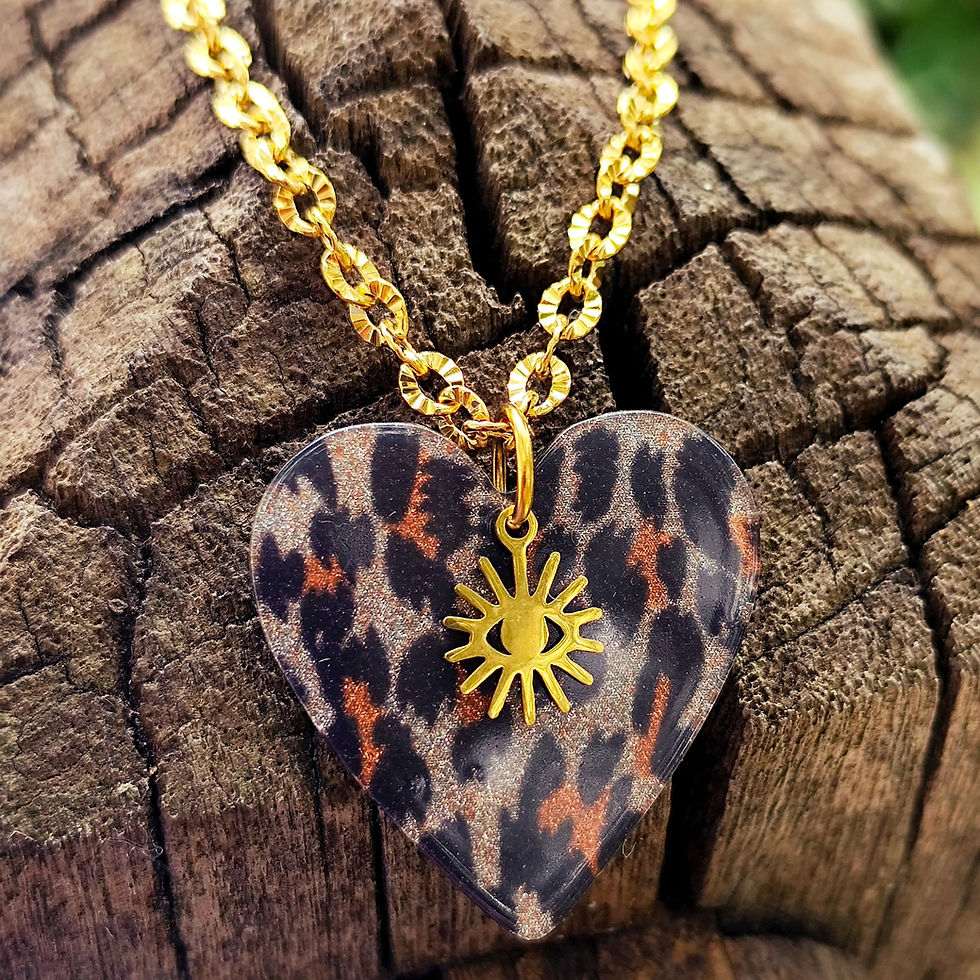 Miniature : Collier HEART LÉOPARD 
