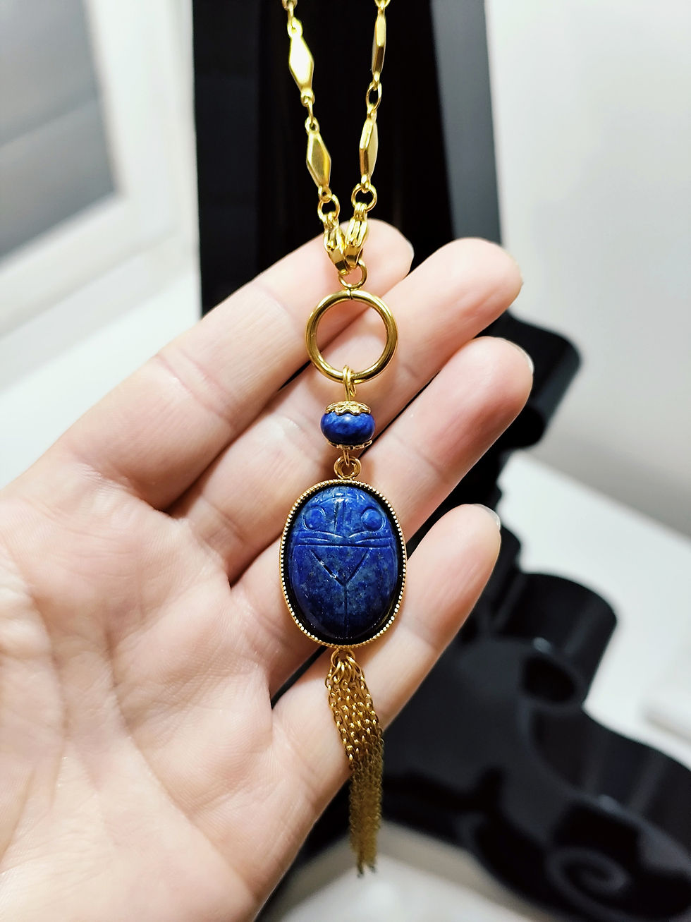 Miniature : Sautoir LOCKET LOSANGE KHEPRI LAPIS 